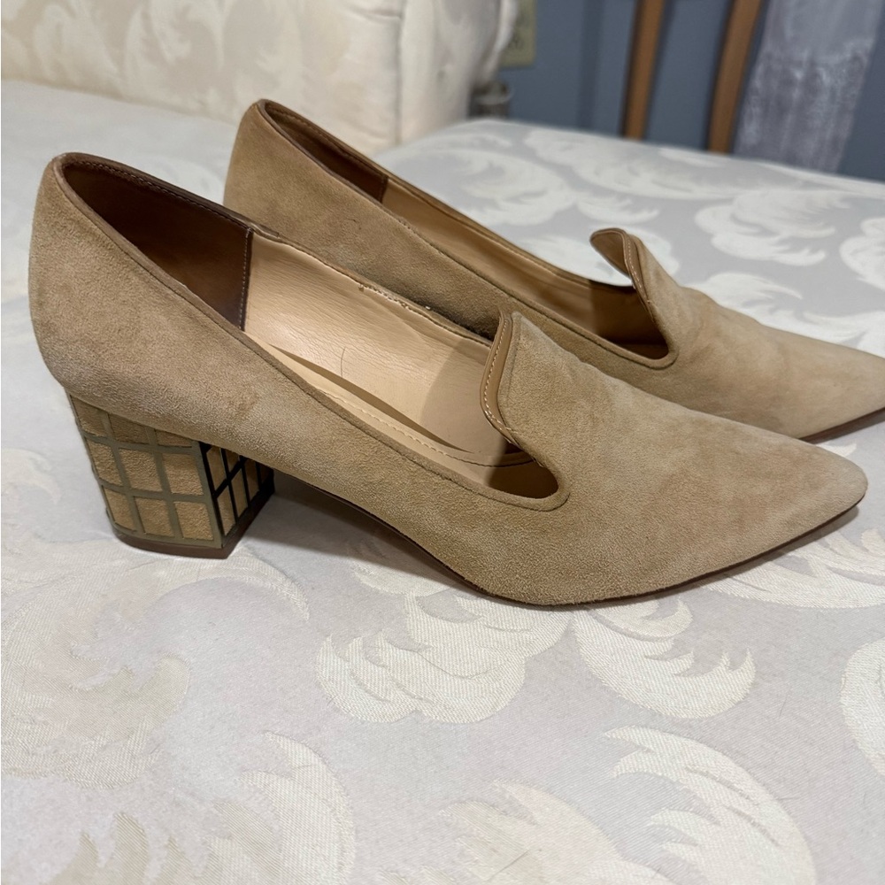 Brian Atwood Faux Suede Block Heel‎ Size 10